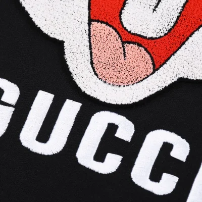 Футболка Gucci Embroidered Hare Print "Black" фото № 4