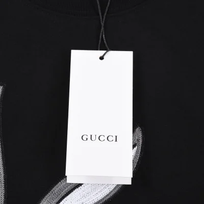 Футболка Gucci Embroidered Hare Print "Black" фото № 7