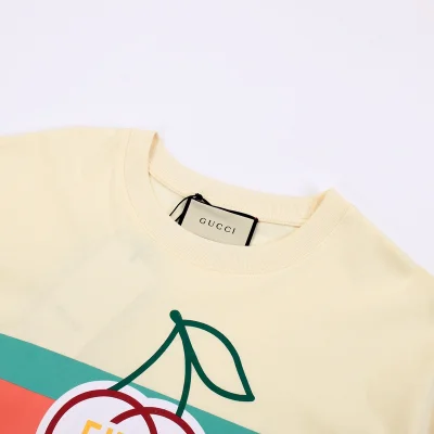 Футболка Gucci Cherry Logo "Beige" фото № 8