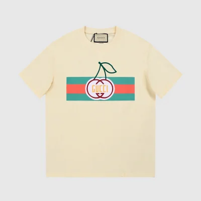 Футболка Gucci Cherry Logo "Beige" фото № 3