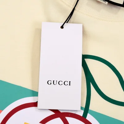 Футболка Gucci Cherry Logo "Beige" фото № 2