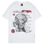 Футболка Hellstar Skull With Logo Front Print "White"