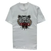 Футболка Kenzo With Red Text Logo - Tiger Head "White"