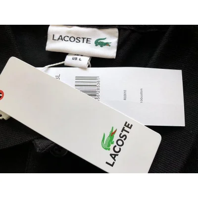 Поло Lacoste Plain With Embroidered Small Logo "Black" фото № 5