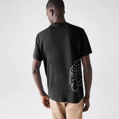 Футболка Lacoste Logos Pattern "Black" фото № 2