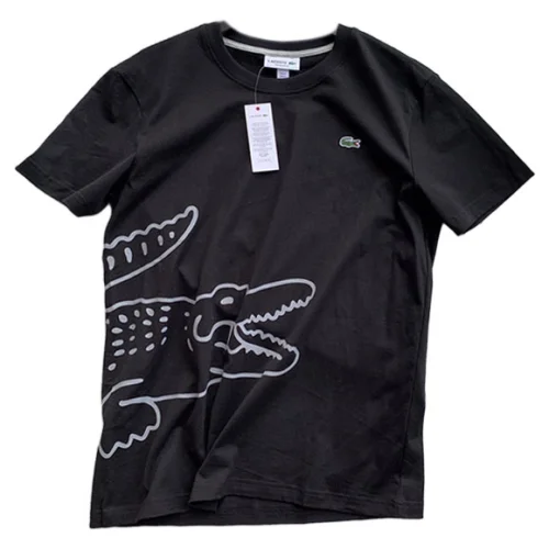 Футболка Lacoste Logos Pattern "Black"