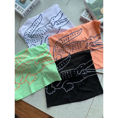 Футболка Lacoste Logos Pattern "Black" фото № 3