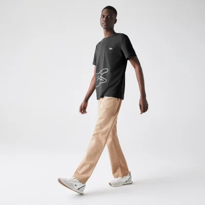 Футболка Lacoste Logos Pattern "Black" фото № 4