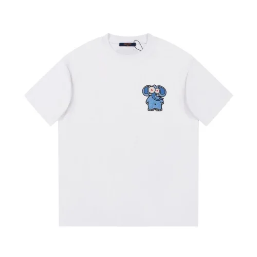 Футболка Louis Vuitton With Blue Elephant Patch "White"