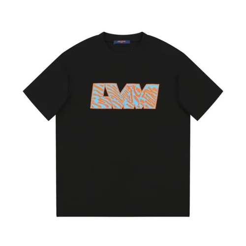 Футболка Louis Vuitton With Striped Text Logo "Black"