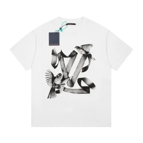 Футболка Louis Vuitton Print - Birds On Ribbon "White"