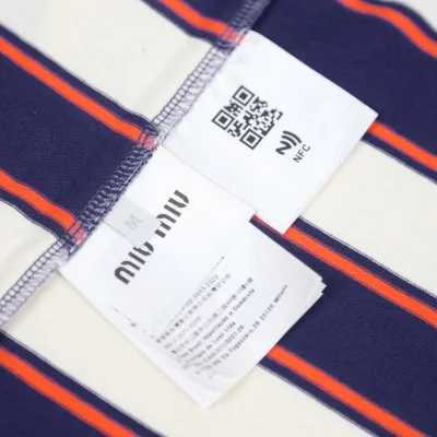 Футболка Miu Miu Horizontal Stripes "Blue" фото № 3 Футболка Miu Miu Horizontal Stripes "Blue" фото № 3