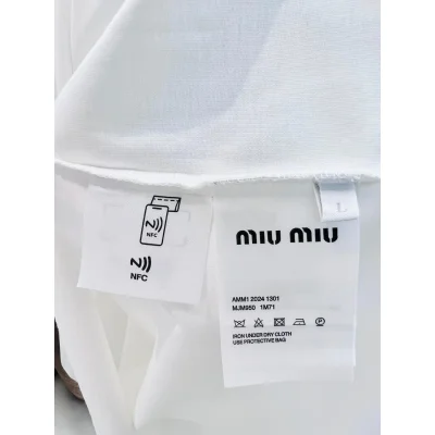 Футболка Miu Miu Frontside Contrast Color Logotype Miu Miu "White" фото № 5