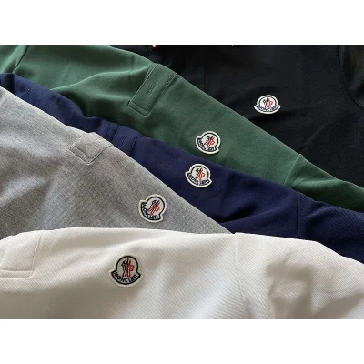 Поло Moncler Edge Decorated By Two Stripes And Small Logo "Green" фото № 2