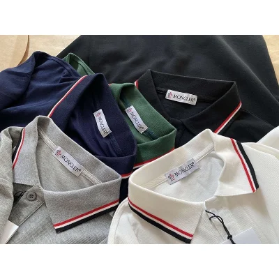 Поло Moncler Edge Decorated By Two Stripes And Small Logo "Green" фото № 3