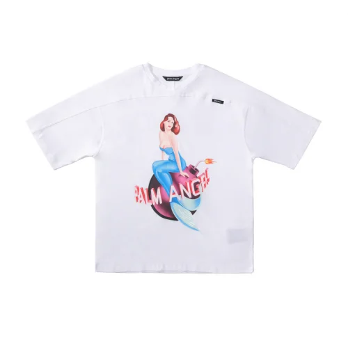 Футболка Palm Angels Print Of The Little Mermaid "White"