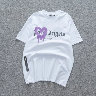 Футболка Palm Angels In My Heart "White/Violet" фото № 2