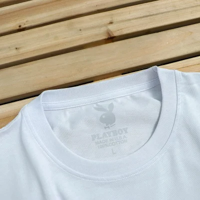 Футболка Playboy Big Front Colorful Logo From Pieces "White" фото № 7