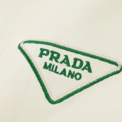 Футболка Prada Green Triangular Brand Logo "Cream" фото № 5