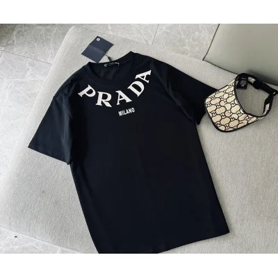 Футболка Prada With Big Logo Brand "Black" фото № 2