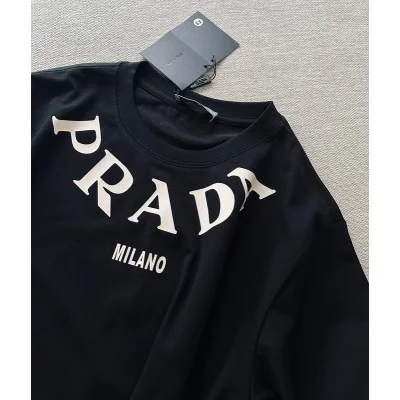 Футболка Prada With Big Logo Brand "Black" фото № 4