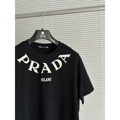 Футболка Prada With Big Logo Brand "Black" фото № 5