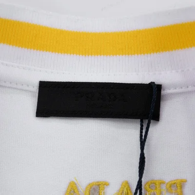 Футболка Prada With Yellow Brand Logo "White" фото № 3