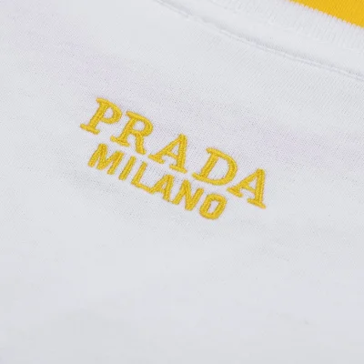 Футболка Prada With Yellow Brand Logo "White" фото № 6