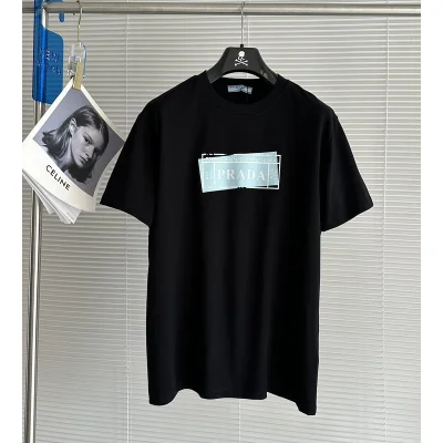 Футболка Prada May 2019 - Text Print "Black" фото № 3