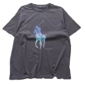 Футболка Ralph Lauren Blue Gradient Logo "Gray"
