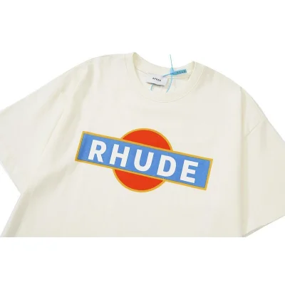 Футболка Rhude Red Circle And Logo "White" фото № 3