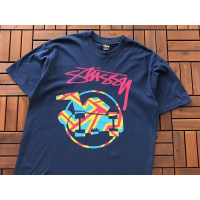 Футболка Stussy Colorful Circle With Image Inside And Logo "Blue" фото № 2