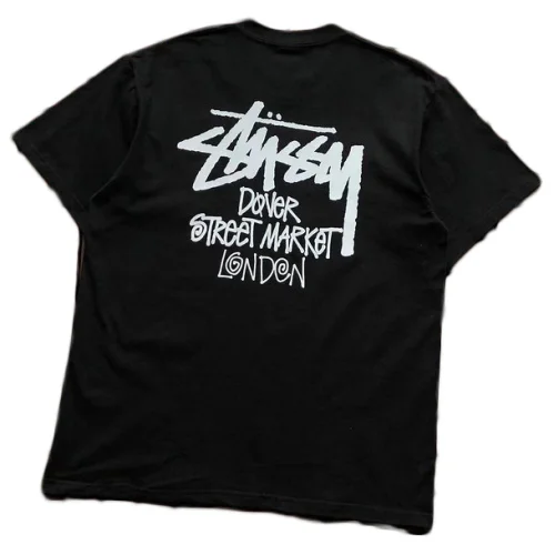 Футболка Stussy Plain Inscription Dover Street Market London "Black"