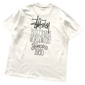 Футболка Stussy Logo And Inscription Built Touch Worldwide "White"