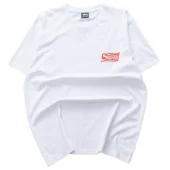 Футболка Stussy Small Logo Front And Can Print Back "White"