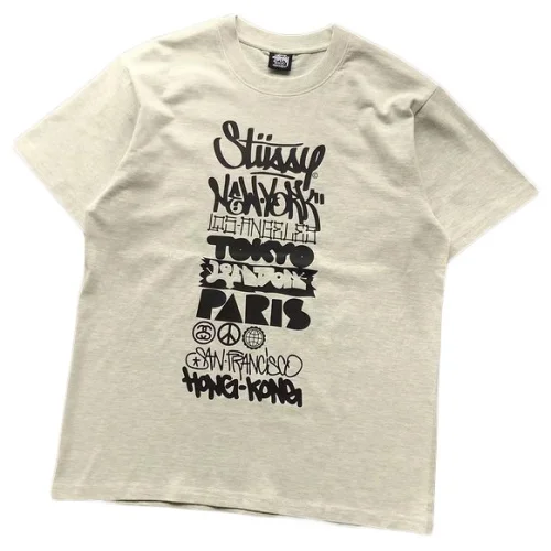 Футболка Stussy Front Lettering In Rectangle "Beige"