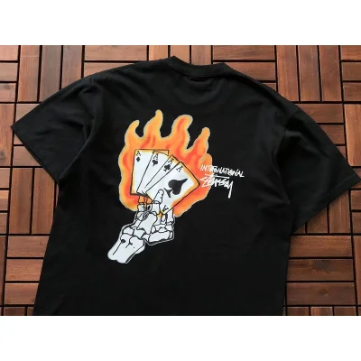 Футболка Stussy Burning Playing Cards Print "Black" фото № 2 Футболка Stussy Burning Playing Cards Print "Black" фото № 2