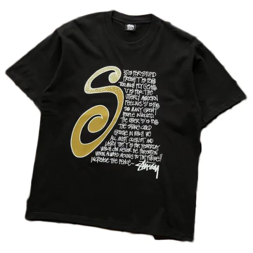 Футболка Stussy Big Letter With Text "Black"