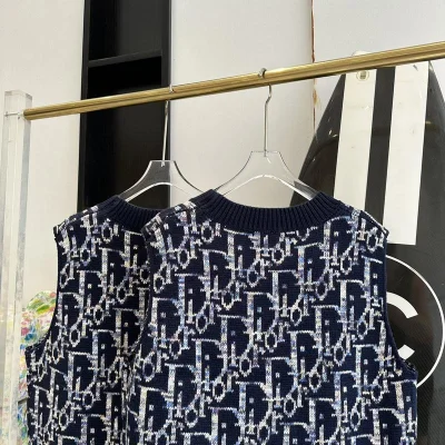 Жилетка Christian Dior White And Blue Logos Print "Black" фото № 6