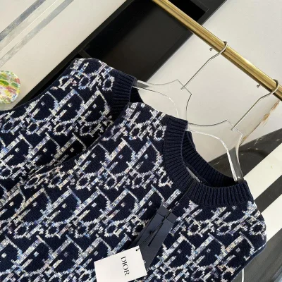 Жилетка Christian Dior White And Blue Logos Print "Black" фото № 3