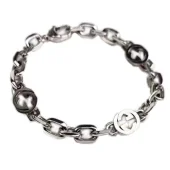 Браслет Gucci Chain WIth Logo Details - Repeating Logo Pieces "Silver"