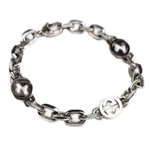 Браслет Gucci Chain WIth Logo Details - Repeating Logo Pieces "Silver"