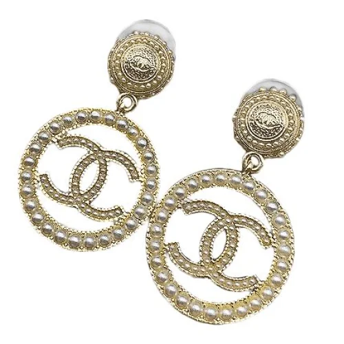 Серьги Chanel Logo Symbol Inside Circle "Gold"