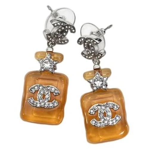 Серьги Chanel Logo Symbol Inside Rectangle "Orange"
