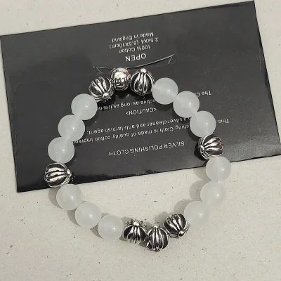 Браслет Chrome Hearts Decorated By Pearl "White" фото № 2