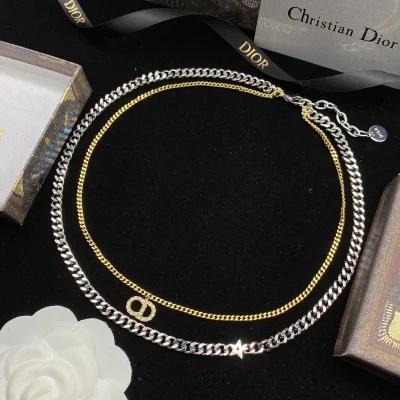 Ожерелье Dior Decoration With Symbols - Two Chains "Silver" фото № 6