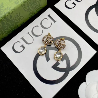 Серьги Gucci With Gem "White" фото № 2