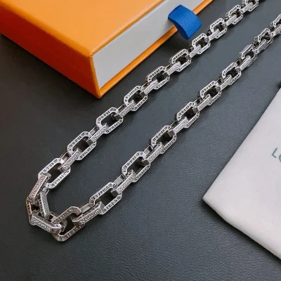 Цепочка Louis Vuitton Bonded Ovals With Logo Inscription "Silver" фото № 5