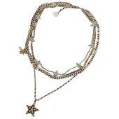 Ожерелье Dior Pearl And Logo Decorated - Stars "Gold"