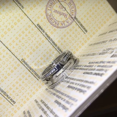 Кольцо Bulgari Cut Out Details "Silver" фото № 2